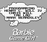 Barbie - Game Girl (USA, Europe) Title Screen